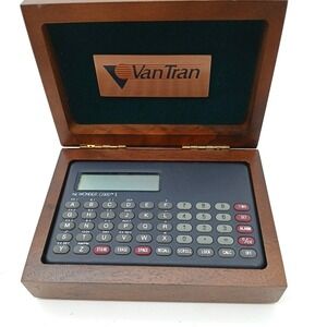 VAN TRAN COMPANY WONDER CARD‎ CALCULATOR VINTAGE AWARD WALNUT BOX